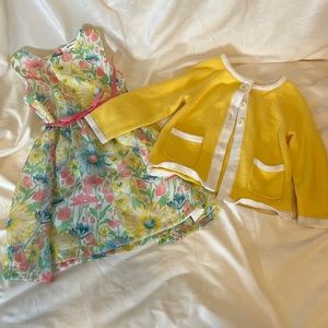 24M Floral Dress & 18-24M Yellow Sweater